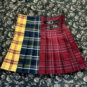 multicolored plaid skirt